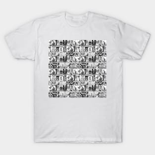 Black and White Tarot Pattern - Major Arcana T-Shirt